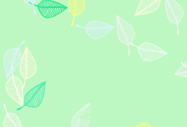 Soyut renkli yapraklarla dekoratif illüstrasyon. Web sitesi için desenli desen.