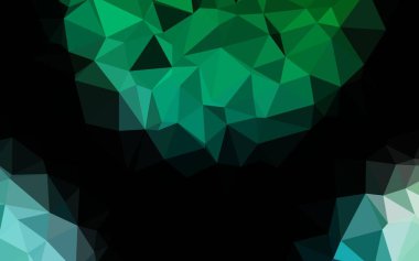 Açık Mavi, Yeşil vektör üçgen mozaik şablon.