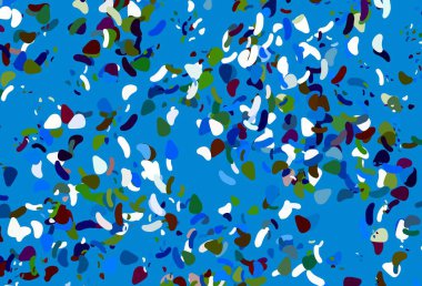 Soyut biçimlere sahip açık çokrenkli, gökkuşağı vektör arkaplanı. 