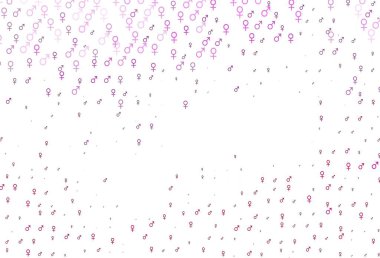 Açık pembe vektör arkaplanı ve cinsiyet işaretleri. Soyut tarzda, cinsiyet şekilleriyle basit bir gradyan tasarımı. Randevu siteleri için temel tasarım.