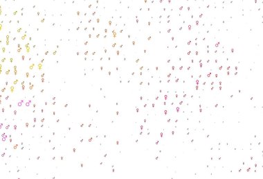 Açık pembe, cinsiyet faktörlü sarı vektör deseni. Modern soyut illüstrasyon, gradyan erkek, kadın işaretleri. TV reklamları için basit tasarım.