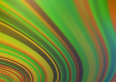 Bükülmüş kurdeleli vektör şablonu. Bulanık çizgilerden oluşan parlak çizimler. Reklamınız, broşürleriniz, broşürleriniz için yeni bir doku.