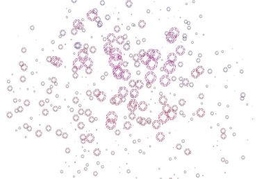 Lekeli açık pembe vektör kaplaması. Parlak renkli soyut çemberlerin olduğu bir resim. Suyun deseni, yağmur damlaları.