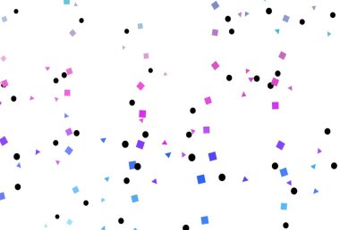 Işık Çokrenkli, gökkuşağı vektör arkaplanı üçgenler, daireler, küplerle. Daireler, çizgiler, rengarenk eşkenar dörtgenler. İş ilanları, broşürler, broşürler için desen