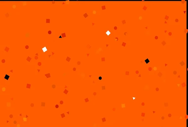 Fond Vectoriel Orange Clair Avec Triangles Cercles Cubes Illustration Abstraite — Image vectorielle