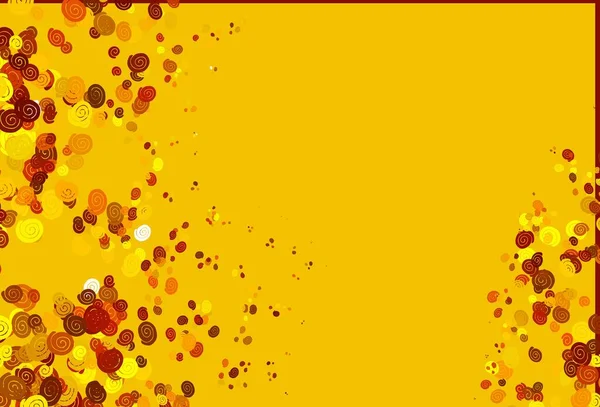 Jasnożółty Pomarańczowy Wzór Wektora Kształtami Lawy Świecąca Krzywa Ilustracja Marmurowym — Wektor stockowy