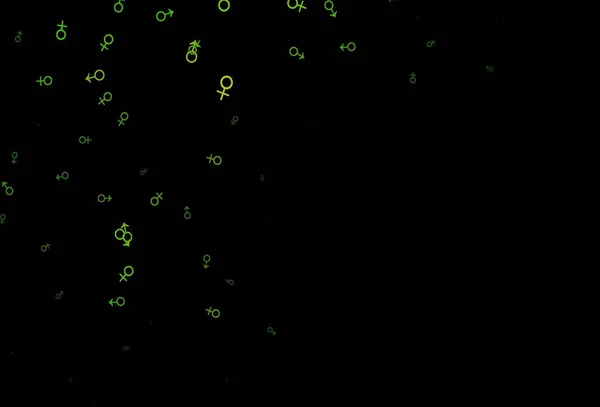 Темно Зелений Векторний Візерунок Гендерними Елементами Абстрактна Ілюстрація Барвистими Градієнтними — стоковий вектор