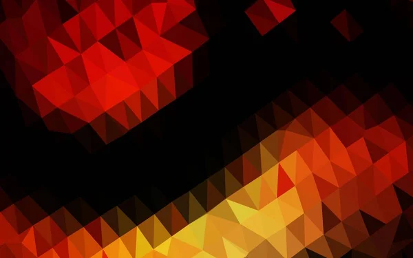 Dark Red Yellow Vector Abstract Polygonal Cover — Stock Vector
