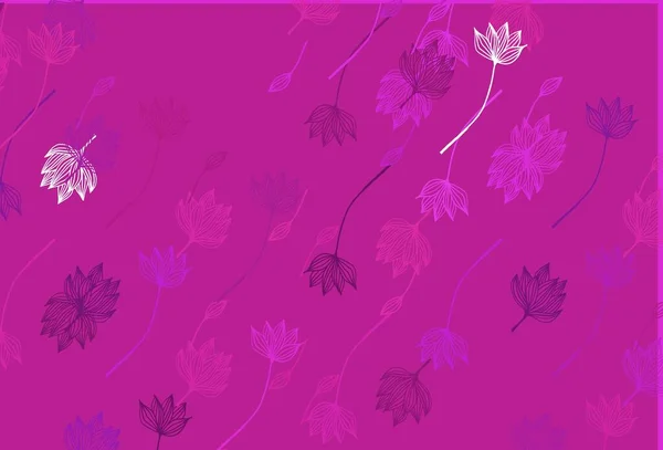 Hellviolette Vektorskizze Hintergrund Bunte Illustration Doodle Stil Mit Blättern Die — Stockvektor