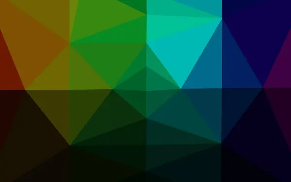 Dark Multicolor Regenboog Vector Lage Poly Lay Out — Stockvector