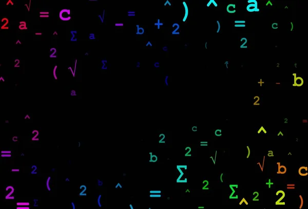 Multicolor Oscuro Textura Vectorial Del Arco Iris Con Símbolos Matemáticos — Archivo Imágenes Vectoriales