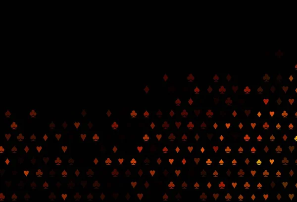 Patrón Vectorial Naranja Oscuro Con Símbolo Cartas Esbozo Abstracto Brillante — Vector de stock