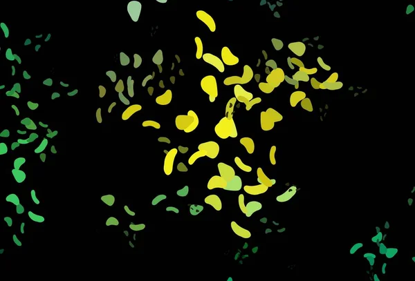 Темний Зелений Жовтий Векторний Фон Абстрактними Формами Кольорові Хаотичні Форми — стоковий вектор