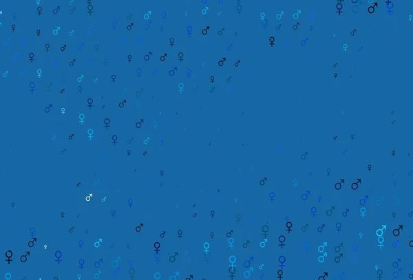 Lichtblauw Vectorpatroon Met Geslachtselementen Abstracte Illustratie Met Kleurrijke Gradiënt Gendersymbolen — Stockvector