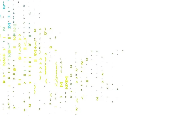Tekstur Vektor Kuning Berwarna Biru Muda Dengan Simbol Simbol Matematika - Stok Vektor