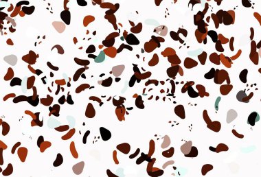 Memphis şekilli hafif turuncu vektör şablonu. Renkli rastgele şekillerle modern soyut illüstrasyon. İşiniz için en iyi akıllı tasarım.