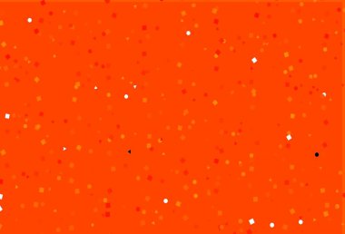 Açık Turuncu vektör kapağı çemberli çokgen biçimdedir. Soyut tarzda dekoratif tasarım, çizgiler, noktalar, küplerle. Reklamınız, posteriniz, afişiniz için en iyi tasarım.