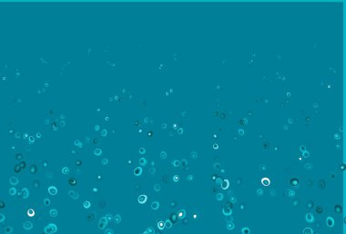 Daireli açık mavi vektör şablonu. Bulanık yağmur damlaları olan soyut bir çizim. Reklamlar, broşürler için desen.