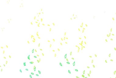 Soyut renkli yapraklarla dekoratif illüstrasyon. Web sitesi için desenli desen.