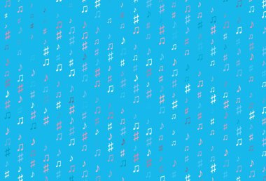 Müzik sembollü soyut vektör arkaplanı. Soyut tarzda dekoratif tasarım ve müzik şekilleri. Fasion dergileri için şablon. 
