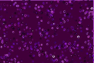 Baloncuklu açık mor vektör arkaplanı. Bulanık yağmur damlaları olan soyut bir çizim. Reklamlar, broşürler için desen.