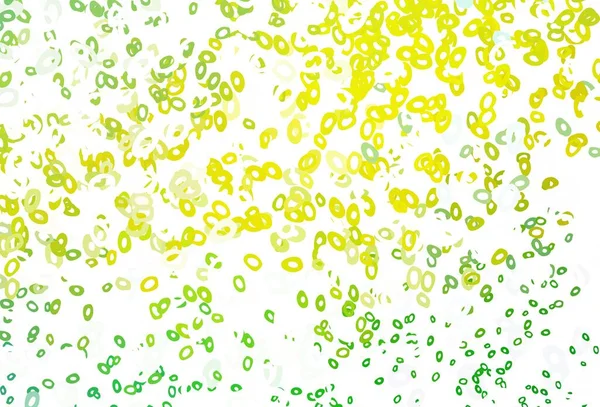 Hellgrüner Gelber Vektorhintergrund Mit Blasen Moderne Abstrakte Illustration Mit Bunten — Stockvektor