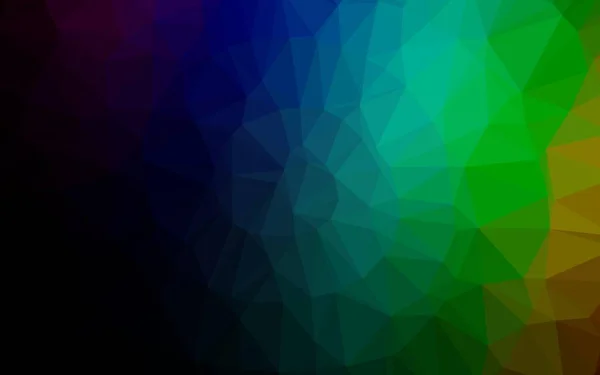 Dark Multicolor Rainbow Vector Abstract Veelhoekige Lay Out — Stockvector