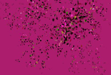 Açık pembe, rastgele şekilli yeşil vektör dokusu. Modern tarzda değişen renkli kaotik formlar. Kartvizitiniz için modern tasarım.