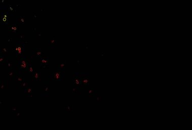 Koyu yeşil, üzerinde erkek ve kadın sembolleri olan kırmızı vektör şablonu. Modern soyut illüstrasyon, gradyan erkek, kadın işaretleri. TV reklamları için basit tasarım.