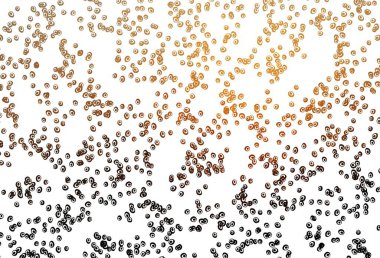 Küreli hafif turuncu vektör deseni. Parlak renkli soyut çemberlerin olduğu bir resim. Reklamlar, broşürler için desen.