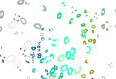 Açık Çokrenkli, diskli Gökkuşağı vektör dokusu. Soyut arka planda bulanık kabarcıklar ve renkli gradyan. Suyun deseni, yağmur damlaları.