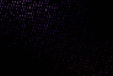 EUR, JPY ve GBP işaretleriyle koyu mor vektör kapağı. Bulanık tasarım içinde EUR, JPY, GBP sembolleri var. Piyasa reklamları, krediler için şablon.