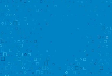 Noktalı, noktalı, küplü hafif Mavili vektör arkaplanı. Parlak, soyut çemberler ve küpler çizilmiş bir resim. Suyun deseni, yağmur damlaları.