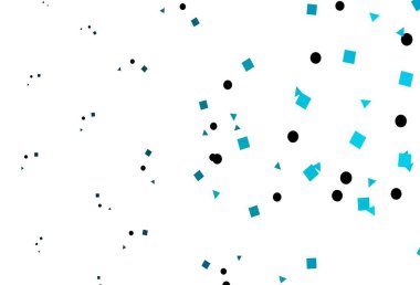 Çizgiler, daireler ve eşkenar dörtgenli hafif BLUE vektör arkaplanı. Küreler, kareler ve çizgilerle soyut çizimler. İş ilanları, broşürler, broşürler için desen