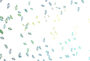 Açık mavi, sarı vektör el boyalı doku. Doğal yaprağı olan zarif, parlak bir illüstrasyon. Web sitesi yöneticileri ve tasarımları için desen.