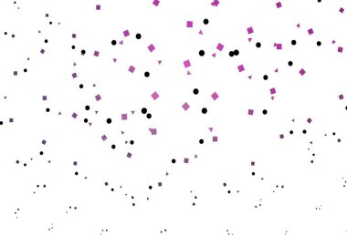 Açık Mor, pembe vektör arkaplan çizgiler, daireler, eşkenar dörtgenler. Renkli daireler, üçgenler, kareler çizilmiş bir resim. Duvar kağıtları için şablon.