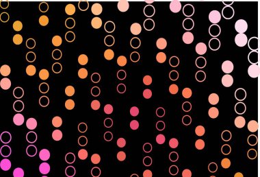 Koyu kırmızı, noktalı sarı vektör arkaplan. Doğa tarzında bulanık halkaları olan güzel renkli çizimler. Güzel web siteleri için desen.