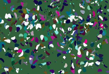 Aydınlık çokrenkli, soyut şekilli gökkuşağı vektör arkaplanı. Soyut tarzda rengarenk gradyan şekilleri olan bir resim. Web siteniz için basit tasarım.