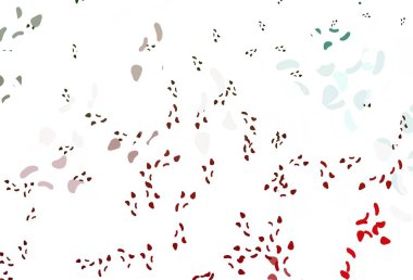 Açık yeşil, rastgele şekilli kırmızı vektör dokusu. Modern tarzda değişen renkli kaotik formlar. Duvar kağıtları için zarif tasarım.