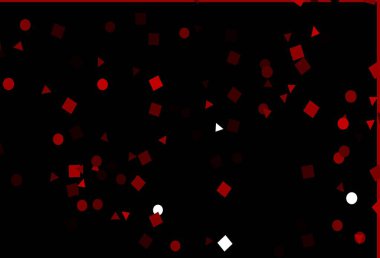 Dairesel ve küplü açık kırmızı vektör dokusu. Soyut tarzda dekoratif tasarım, çizgiler, noktalar, küplerle. Reklamlar için desen.