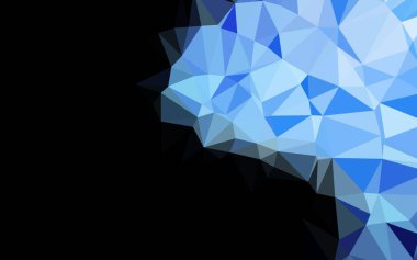 Koyu mavi vektör çokgen şablon.