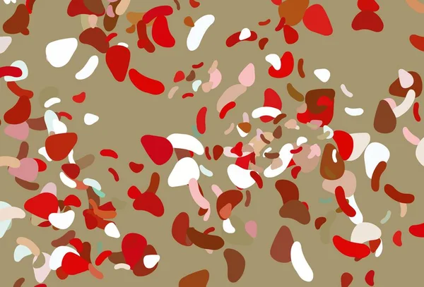 Açık yeşil, Memphis şekilli kırmızı vektör şablonu. Rastgele şekillerle soyut tarzda dekoratif tasarım. Kartvizitiniz için modern tasarım.