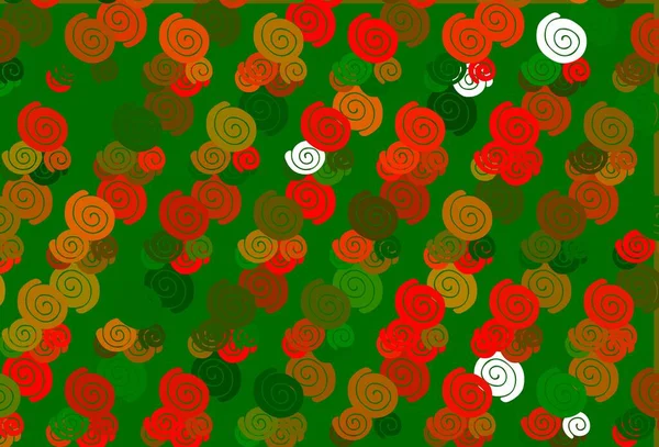 Hellgrüner Roter Vektorhintergrund Mit Gebogenen Linien Kreative Geometrische Illustration Marmorstil — Stockvektor