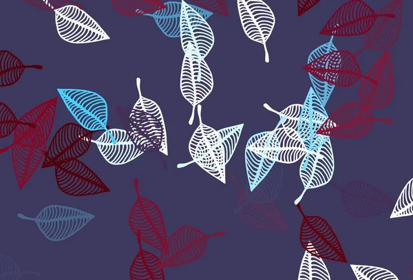 Açık mavi, kırmızı vektör çizim arkaplanı. Soyut renkli yapraklarla dekoratif illüstrasyon. İşiniz için yepyeni bir tasarım..