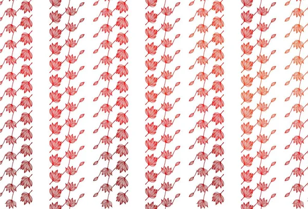 Açık kırmızı vektör karalama arkaplanı. Doğal yaprağı olan zarif, parlak bir illüstrasyon. Cep telefonlarının arkaplan şablonu.