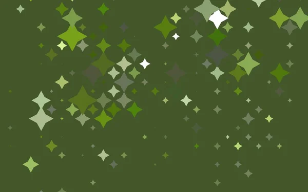 Hellgrüne Vektorabdeckung Mit Kleinen Und Großen Sternen — Stockvektor
