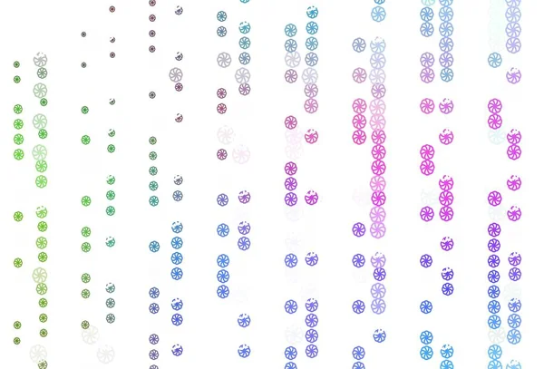 Açık renkli, kar taneli Gökkuşağı vektör şablonu. Buz kristalleri ile soyut resimleme. Reklamınız, posteriniz, afişiniz için yeni yıl tasarımı.