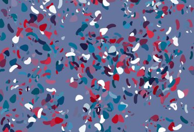 Açık mavi, rastgele şekilli kırmızı vektör dokusu. Rastgele şekillerle soyut tarzda dekoratif tasarım. Duvar kağıtları için zarif tasarım.