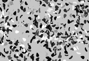 Açık gümüş, soyut şekilli gri vektör arkaplan. Modern tarzda değişen renkli kaotik formlar. Kartvizitiniz için modern tasarım.