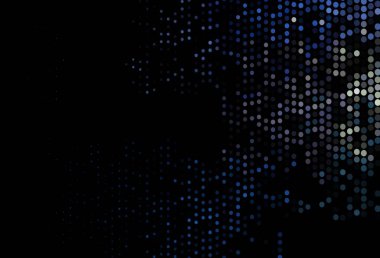 Küreli koyu siyah vektör deseni. Doğa tarzında renkli baloncuklu soyut illüstrasyon. Güzel web siteleri için desen.